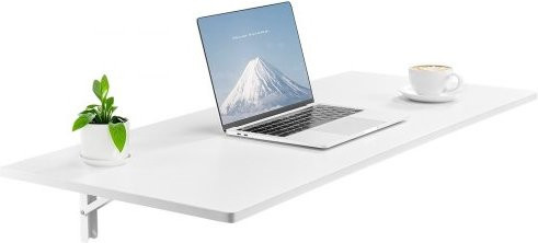 VEVOR Wandklapptisch in Weiß, platzsparender Schreibtisch mit Eisenhalterung für Home Office, Küche oder Bar, B/T: 110 x 46 cm - Bild 1