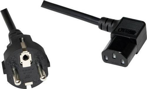 LogiLink Kaltgeräte Anschlusskabel mit Schutzkontakt-Stecker und C13-Buchse, 5,00 m, Schwarz - Bild 1