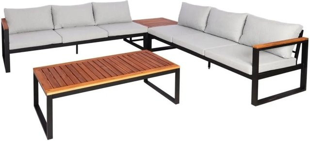 MCW Garten-Garnitur L26 Lounge-Set aus Akazienholz und Metall in Hellgrau - Bild 2