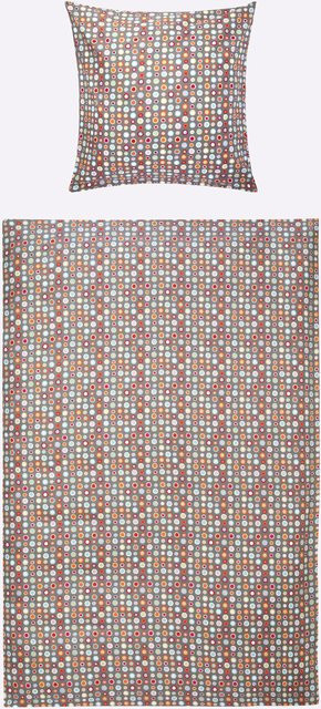 Bettwäsche wäschepur aus 100% Baumwolle mit Punktmuster in Grau und Multicolour, B/H: 135 x 200 cm - Bild 1
