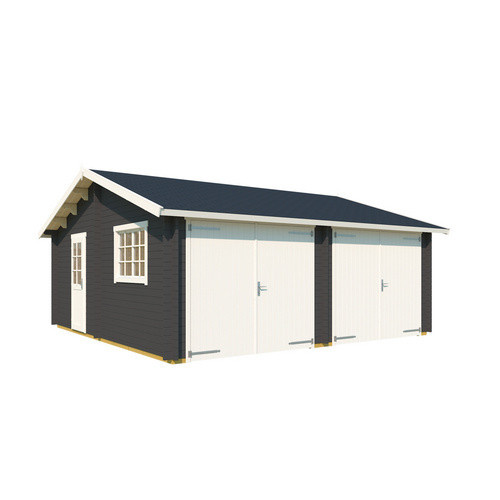 Lasita Maja Doppel-Holzgarage Falkland mit Holztor in Carbongrau, B/T: 575 x 575 cm - Bild 3