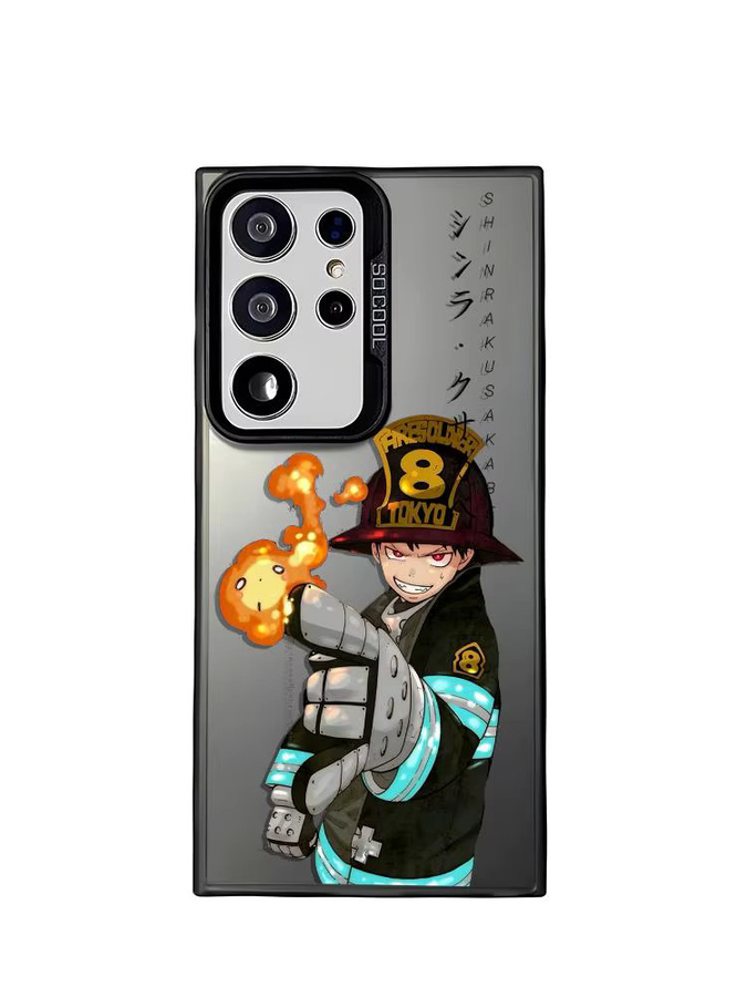 Silberne Silikon Handyhülle im Japan Anime Fire Force Design für Samsung Galaxy S25 Edge S24 S23 S22 S21 S20 Ultra - Bild 5