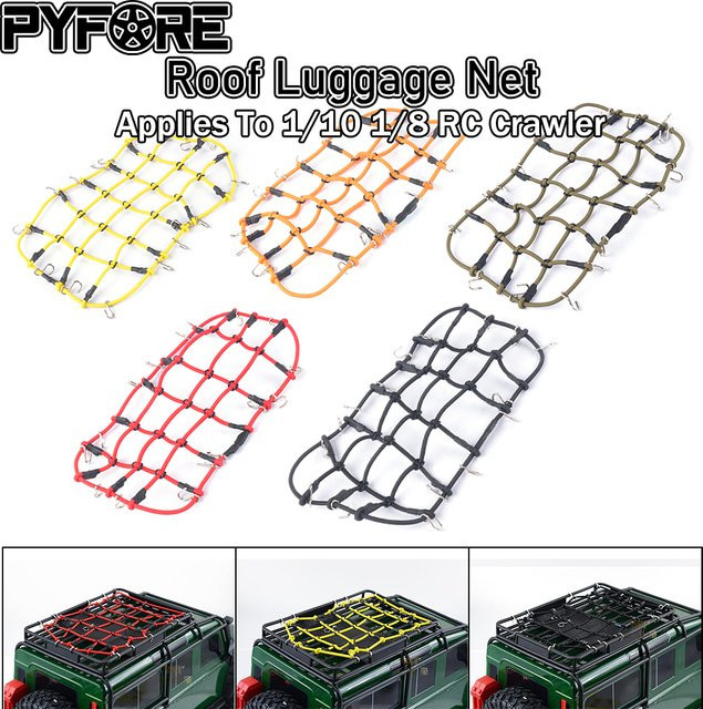 PYFORE RC Autoteile Simulation Crawler Zubehör, Dach Elastisches Gepäcknetz, Grün - Bild 1