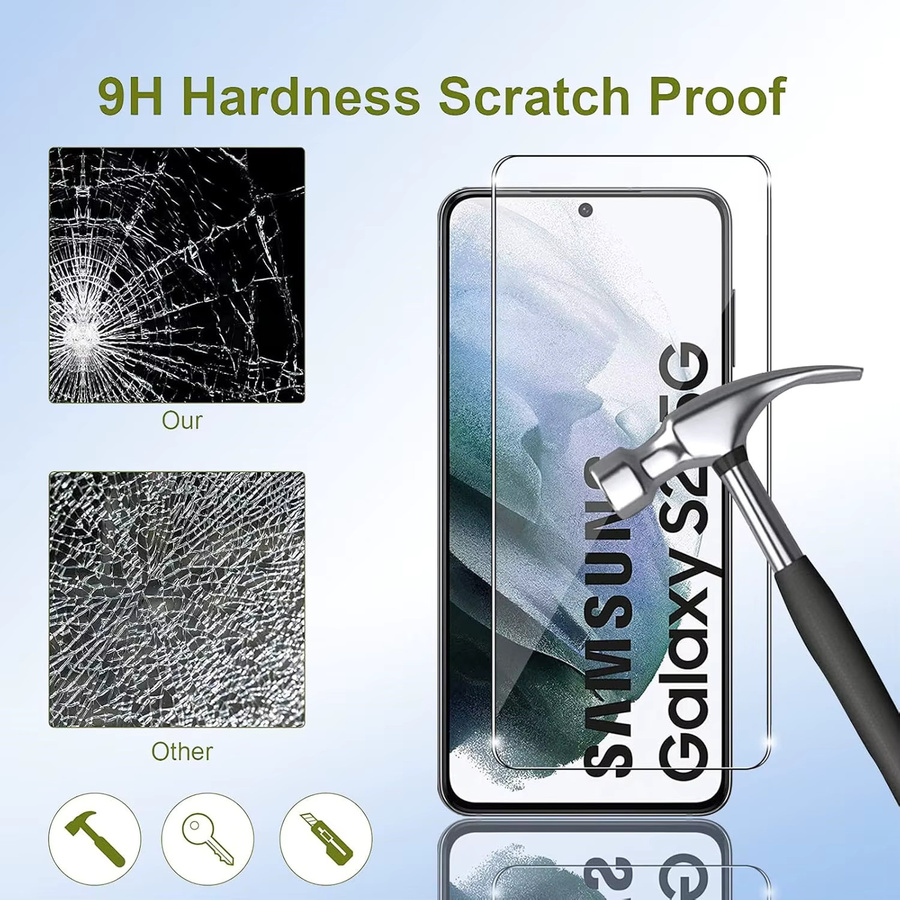 Samsung Galaxy S21 und S21 Plus Displayschutz aus gehärtetem Glas, transparent, Anti-Drop-Funktion - Bild 3