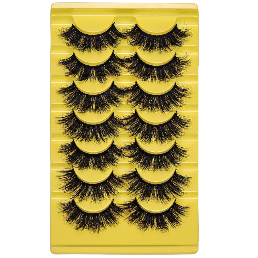 JIEFUXIN Künstliche Wimpern, 7 Paar, 3D-flauschig, Unisex - Bild 5
