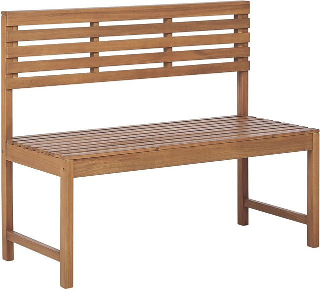 Beliani Gartenbank aus Akazienholz in Braun, Skandinavisch, B/T/H: 110 x 40 x 92 cm - Bild 1