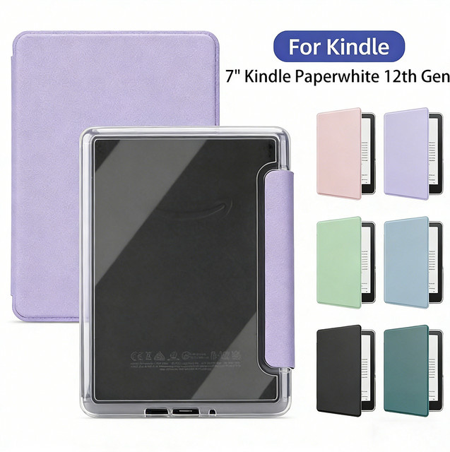 Funda Schutzhülle für Kindle Paperwhite 6 (12. Generation) 7 Zoll, transparent mit grüner Acrylrückseite, Kratz- und Fallschutz - Bild 1