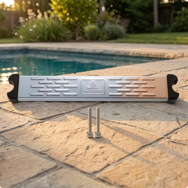 Binchi Outdoor Product Poolleiter Stufenplatte aus Edelstahl in Schwarz und Silber mit strukturierter Anti-Rutsch-Oberfläche und korrosionsbeständigen Außenbeschlägen - Bild 1