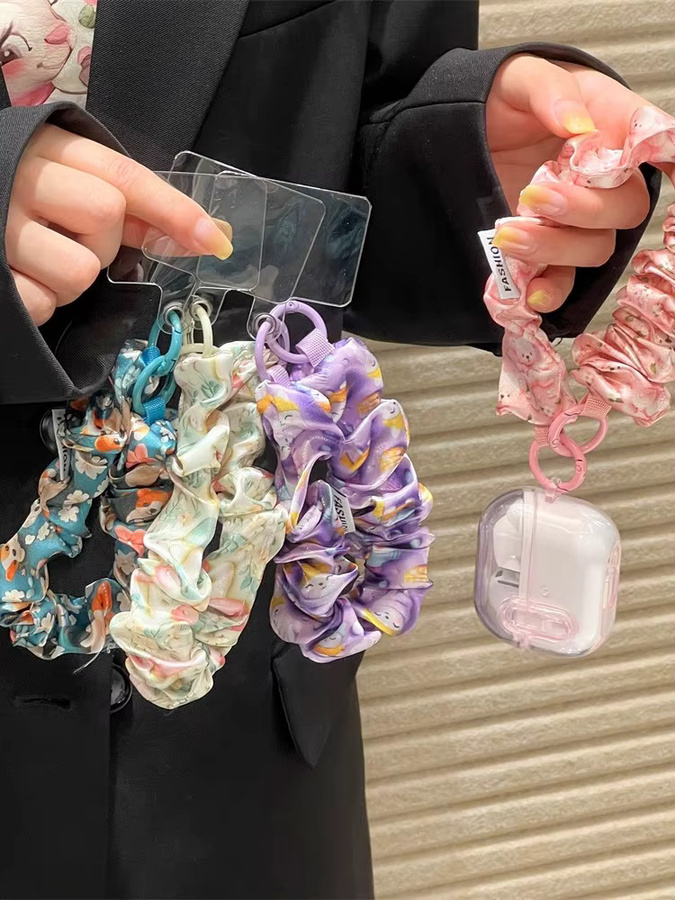 AKABEILA Handy-Lanyard im Ins-Stil aus Seide, elastisches bedrucktes Gurtband für Damen - Bild 4