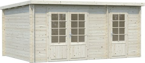 Palmako Ella Blockbohlenhaus aus Fichtenholz mit Pultdach in Braun, B/H/T: 470 x 214 x 300 cm - Bild 3