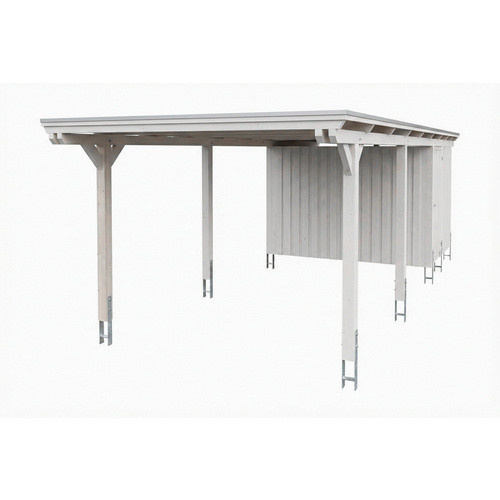 SKANHOLZ Carport Emsland aus Fichte mit EPDM-Flachdach und Abstellraum, Weiß, B: 846 cm, T: 340 cm, H: 238 cm - Bild 3