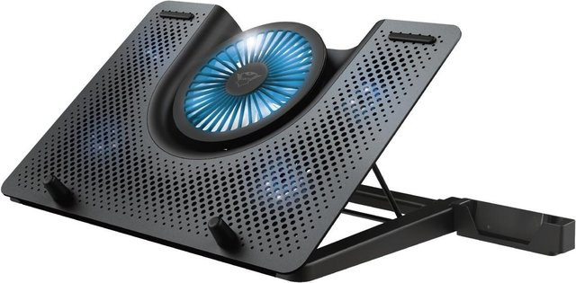 Trust GXT1125 Quno Laptop Cooling Stand in Schwarz und Blau - Bild 1