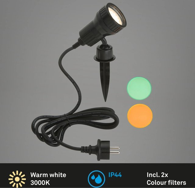 Briloner LED-Gartenspot mit Erdspieß in Schwarz mit GU10 Fassung und IP44 Schutzklasse - Bild 1
