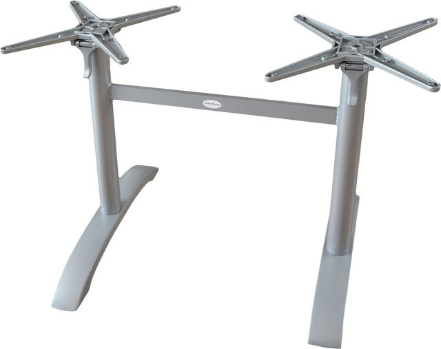 DELUKE Tischgestell ILSE Doppelwangen aus Aluminium in Silberoptik, B/T/H: 72 x 60 x 102 cm - Bild 1