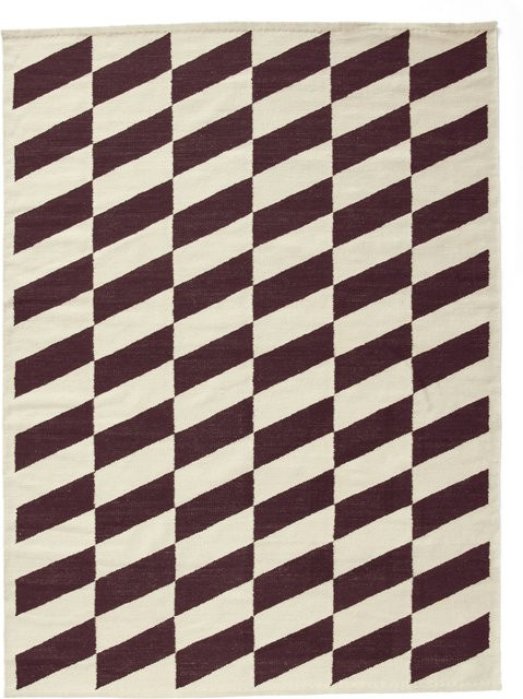 HAY Shift Kelim Teppich aus Wolle in Mehrfarbig mit geometrischem Design, Rechteckig - Bild 1