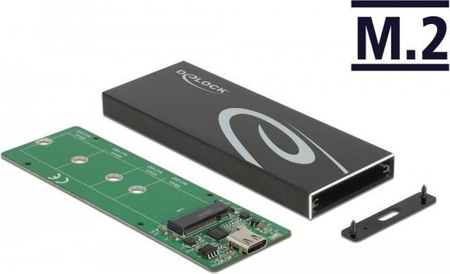 Delock Externes M.2 SATA SSD Gehäuse mit USB 3.2 Gen 2 Anschluss in Schwarz - Bild 2