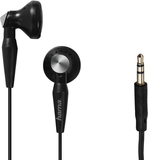 Hama Basic4Music In-Ear Kopfhörer mit 3,5 mm Klinkenanschluss und Kabelknickschutz, Schwarz - Bild 1