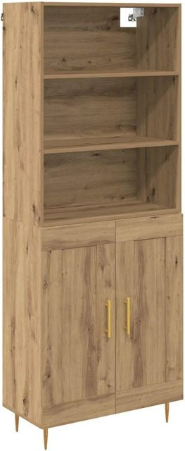 vidaXL Highboard Artisan-Eiche in Braun mit internen Regalen, B/T/H: 69,5 x 34 x 180 cm - Bild 1