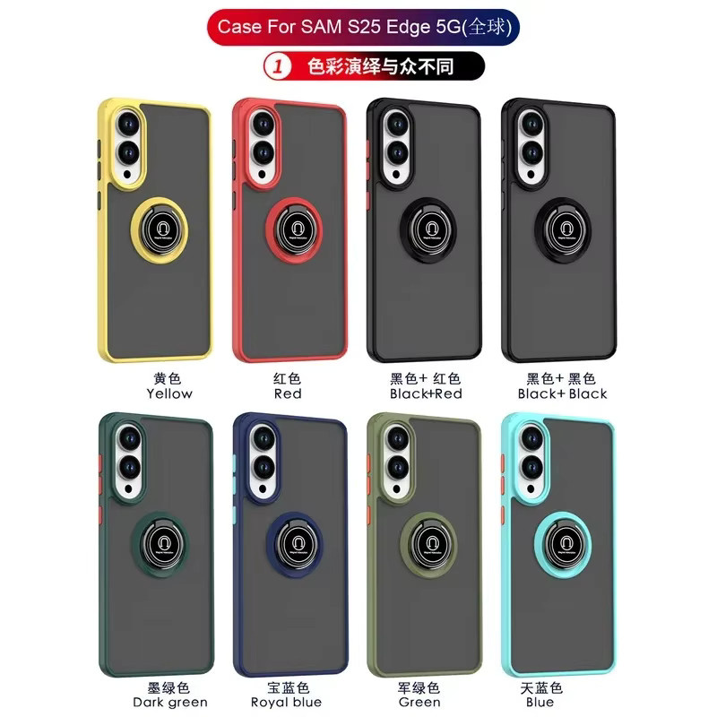 Stoßfeste Armor-Matte-Hülle für Samsung Galaxy mit magnetischem Ringständer in Schwarz - Bild 6