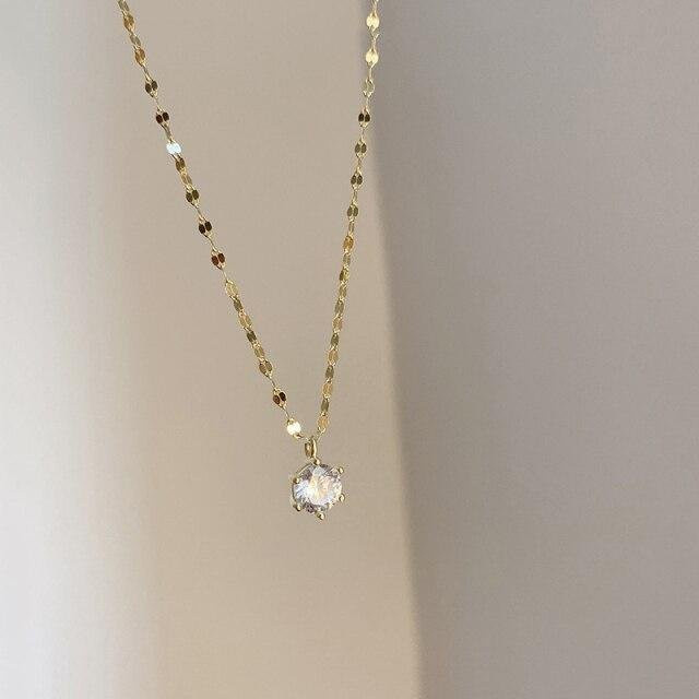 Halskette 925 Silber, Zirkon, Damen, grau - Bild 1
