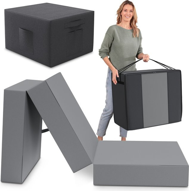 eloneo Spar-Set Klappmatratze Gästematratze Grau mit Husse Anthrazit und Transporttasche, B/T/H: 75 x 195 x 15 cm - Bild 1