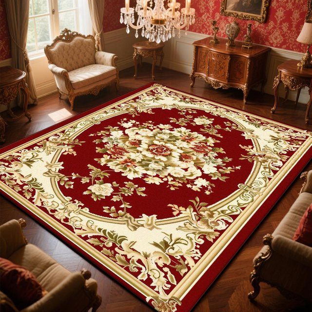 Karpetti Persischer Orient-Teppich in Rot mit floralem Muster, rutschfest und waschbar, B/T: 200 x 300 cm oder 80 x 120 cm - Bild 1