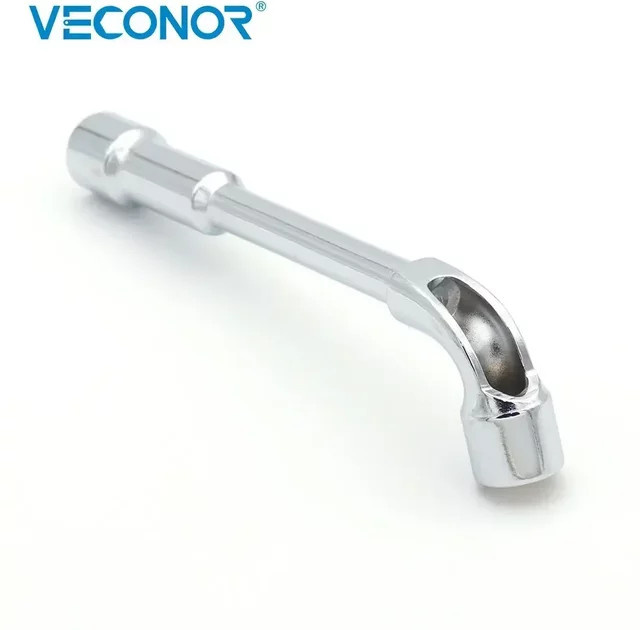 Veconor L-förmiger Steckschlüsselschlüssel mit Durchgangsloch, Universal-Handwerkzeug für Reparaturen, Silber, 8–19 mm - Bild 1