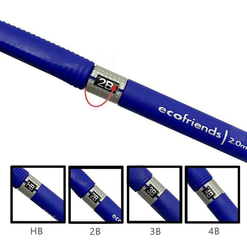 Mechanisches Bleistift-Set 2,0 mm mit 2B Minen in Schwarz und Mehrfarbig für Schule und Zeichnen - Bild 3