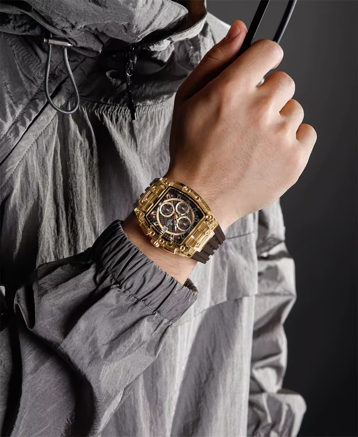Naviforce Chronograph Armbanduhr, Quarz, Silikon, Schwarz, Herren - Bild 2