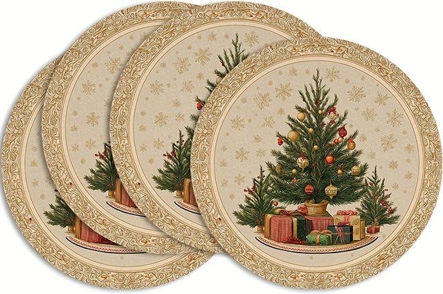 VIKAMA Tischdekoration Set für Weihnachten und das Mittherbstfest in Mattgold - Bild 1