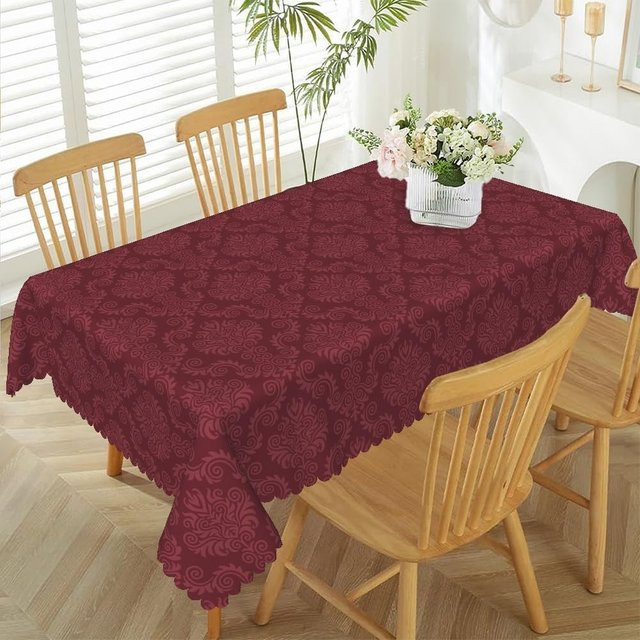 JMG Household Supplies Damast-Tischdecke in Rot mit floralem Muster, rechteckig, B/T: 140 x 300 cm - Bild 1