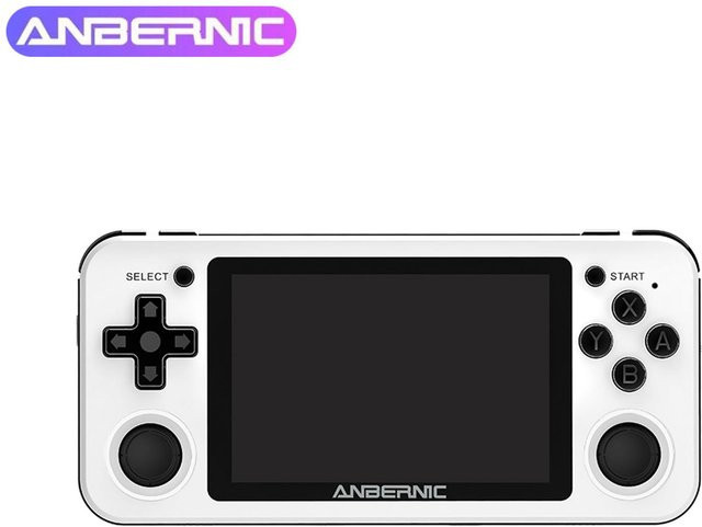 Anbernic Handheld-Spielekonsole mit 3,5-Zoll-IPS-Bildschirm und doppelter 3D-Wippe in Weiß - Bild 1