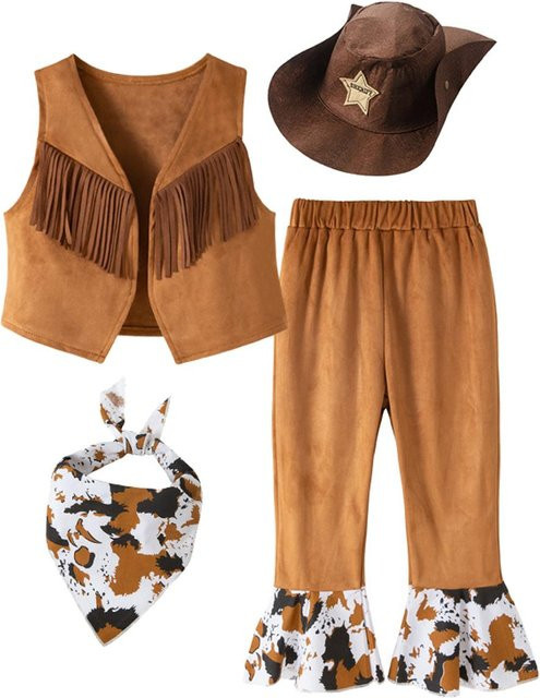 Cowgirl Kostüm für Mädchen, Western, Weste und Rock, 12-18 Months - Bild 1