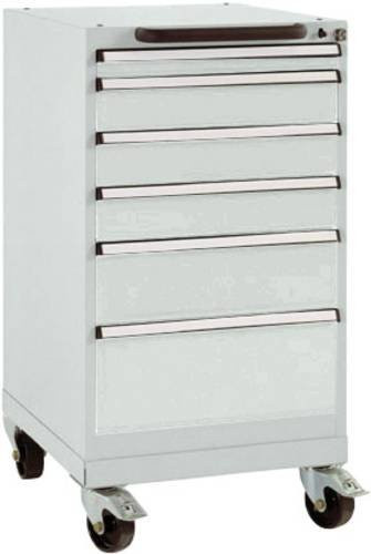 Manuflex BASETEC Schubfachschrank TP1044.7035 mobil, lichtgrau RAL 7035, mit 5 Schubfächern, rollbar und abschließbar - Bild 1