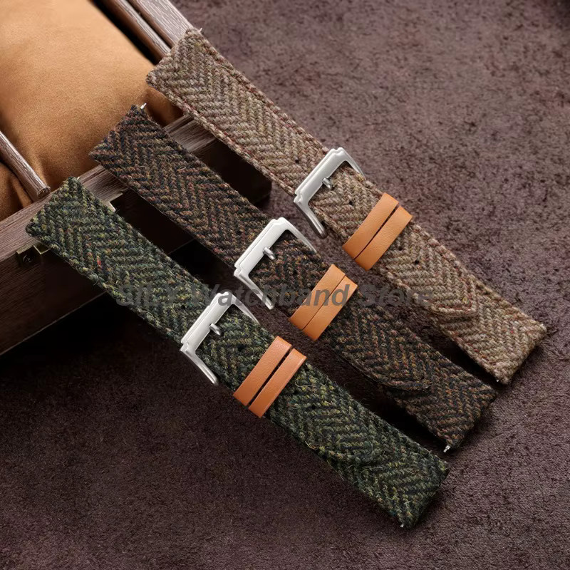 asukaband Uhrenarmband Textil/NATO, Vintage, Silber, Unisex - Bild 1