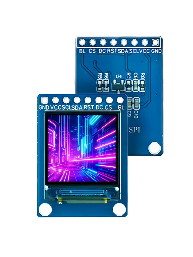 Estardyn 0,85 Zoll IPS LCD TFT LED-Bildschirm mit 128x128 HD Auflösung, SPI-Schnittstelle und GC9107 Controller in Blau für DIY Smart-Geräte und Wearables - Bild 3