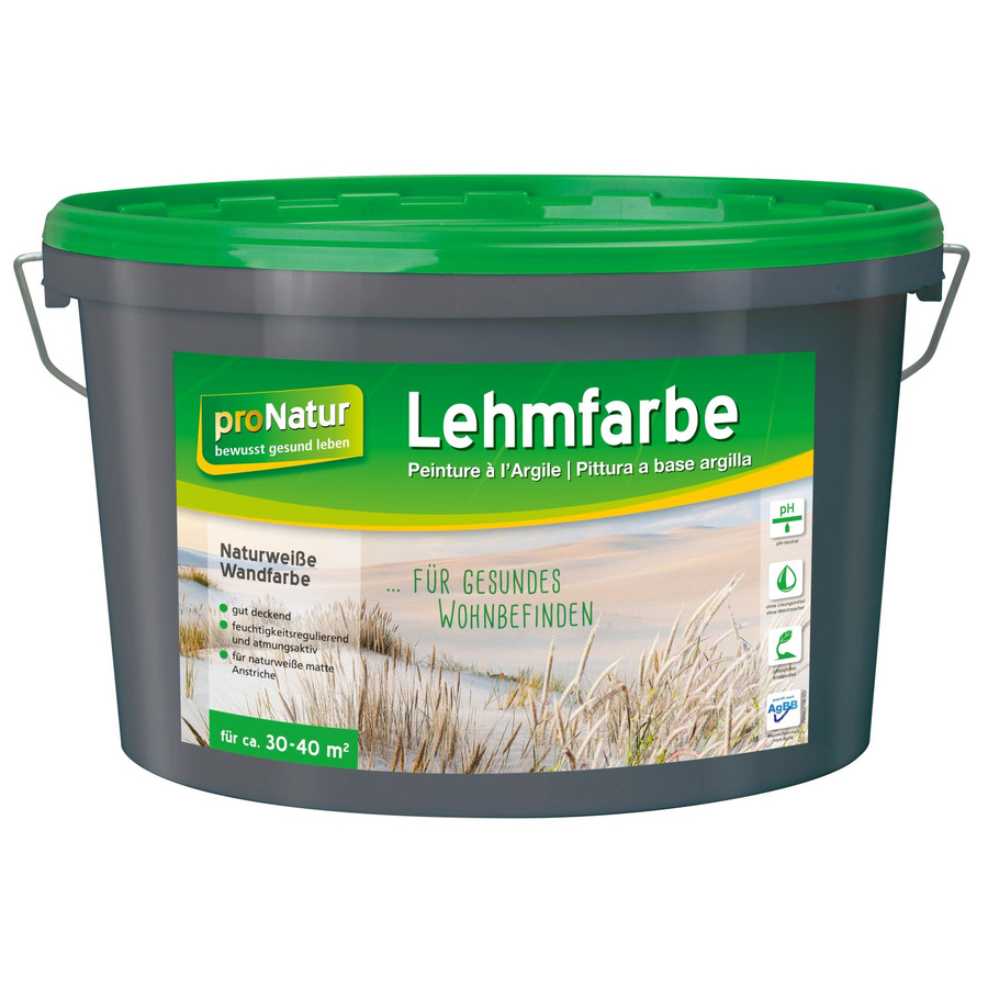 Pronatur Lehmfarbe Weiß mit Naturharz und Kalk - Bild 2