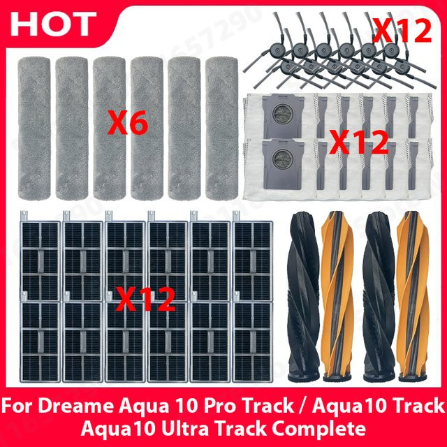 Dreame Zubehörset für Aqua 10 Pro Track, Aqua10 Track und Aqua10 Ultra Track mit Hauptbürste, Filter, Mopp und Staubbeutel - Bild 1
