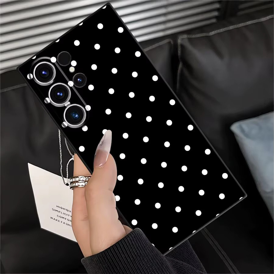Luxus Handyhülle mit Polka Dot Muster für Samsung Galaxy S20 S21 S23 S24 S25 S26 S9 S10 Note 8 9 10 20 Ultra Plus FE in Schwarz - Bild 3