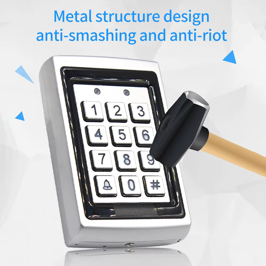 LUCKING DOOR Metall RFID Tastatur Leser mit LED Hintergrundbeleuchtung für 125kHz Zugangskontrollsysteme - Bild 2