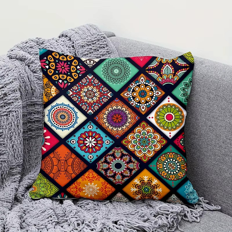 VIKAMA Bohemian Mandala Kissenbezug in Multicolour für Sofa und Schlafzimmer, B/T/H: 45 x 45 x 45 cm - Bild 3
