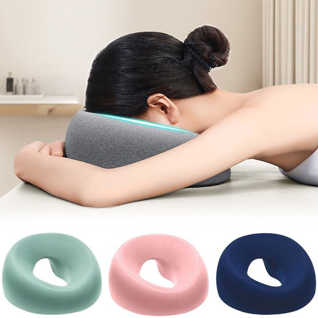 Breathleshades Memory-Schaum Gesichtsunterstützung Kissen in Pink für Massage und Spa, atmungsaktives Nickerchenkissen für das Office - Bild 1