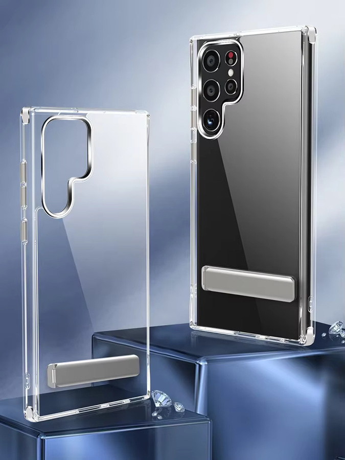 UYUXIO Kristallklare Handyhülle mit integriertem Ständer für Samsung Galaxy S25, S24, S23 Ultra und S22 Plus, Farbe: transparent - Bild 7