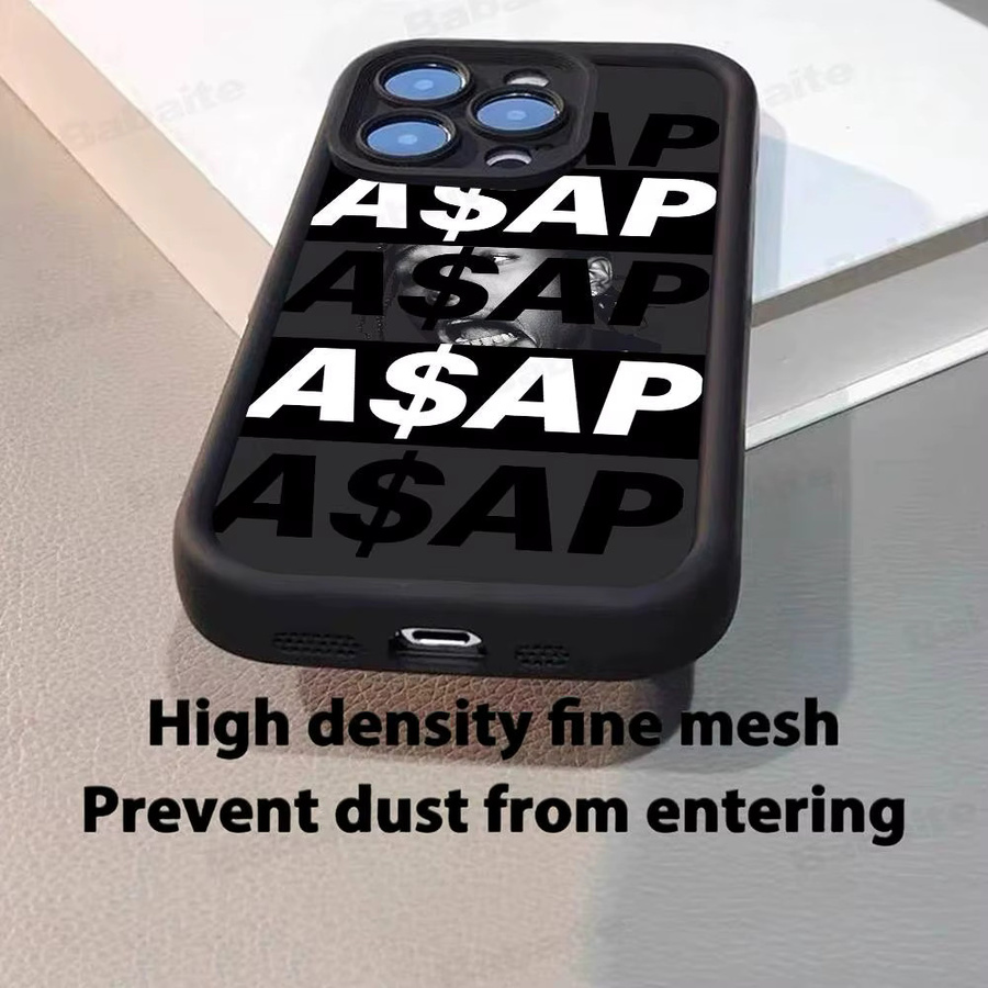 Stoßfeste Silikon Handyhülle Rapper A-Asap R-Rocky für Apple iPhone (Modelle: 17, 16, 15, 14, 13, 12, 11 Plus Pro Max) in Schwarz - Bild 2