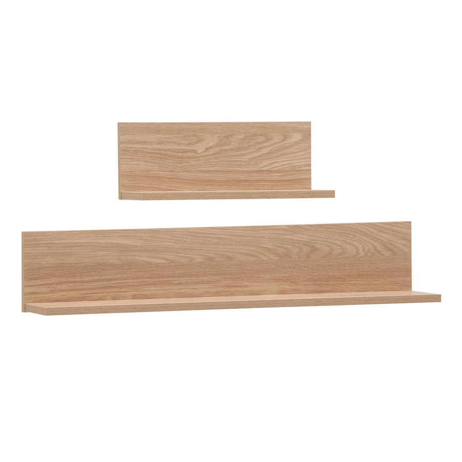 Schildmeyer Regal-Set Visby in Eiche Nachbildung mit Fischgrät-Dekor im Vintage-Look, 2er-Set, B: 120,8 cm, H: 15,7 cm, T: 17,3 cm - Bild 2