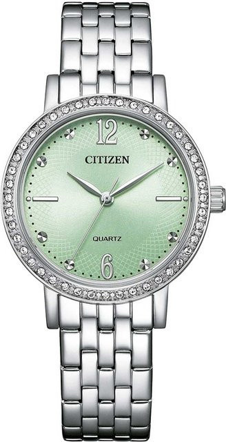 Citizen Armbanduhr, Quarz, Edelstahl, Grün, 31 mm, Damen - Bild 1