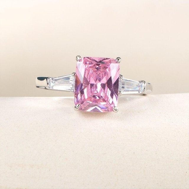 POMOiii Ringe, Rosa Zirkonia, Messing, Damen - Bild 1