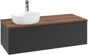 V&B Waschtischunterschrank Antao mit Frontstruktur, weiß lackiert, Wandmontage, B/T/H: 120 x 36 x 50 cm - Bild 1