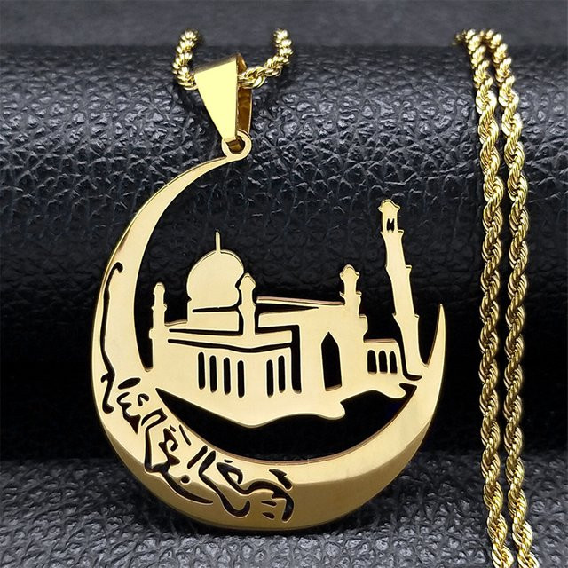 JYTF Halskette Crescent Moon, Edelstahl, Gold, Unisex - Bild 1