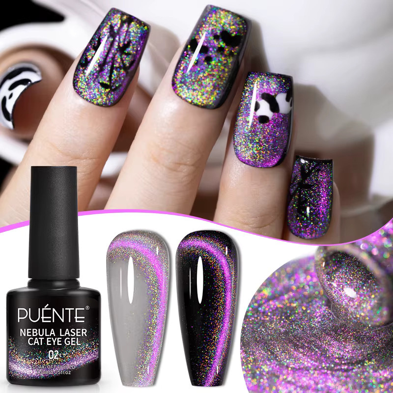Puente Magnetgel-Nagellack, pinklich-lila, schimmernd, 7,5 ml - Bild 2
